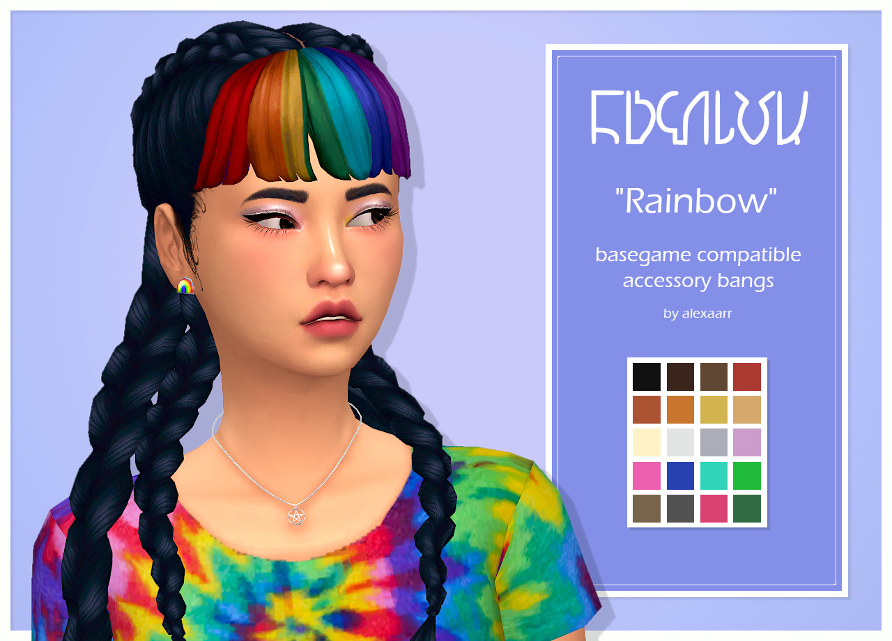 rainbow hair cc 3