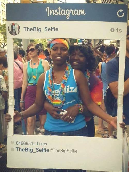 adorablelesbiancouples:  This is me (the darker one) and my girlfriend April at NYC Pride 2k14. It was really amazing (it was my first time) and i cried lol the acceptance level made me so happy, i can’t wait till next year :D 