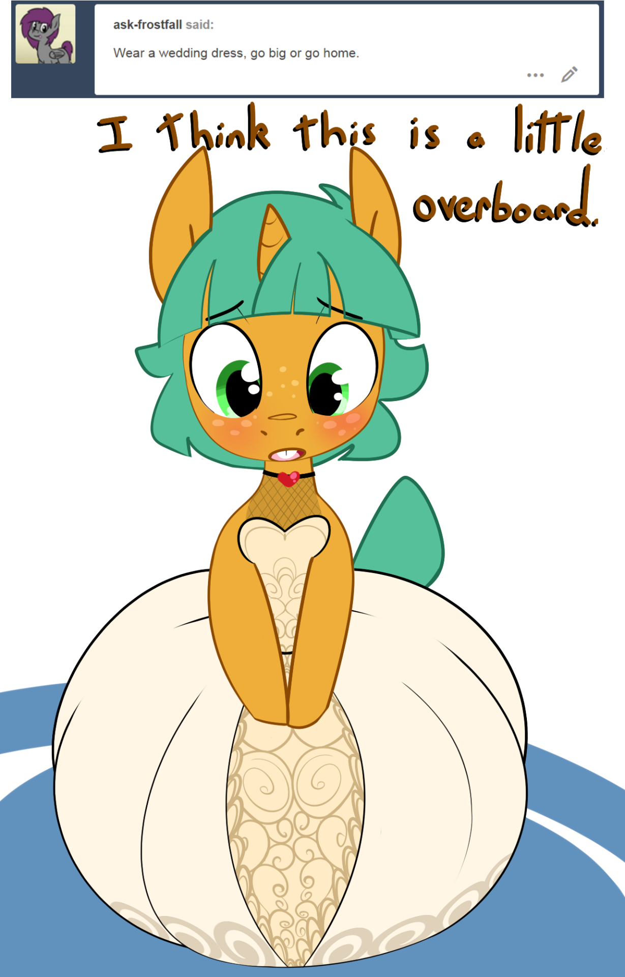 ask-glittershell: Should Glitter wear one of these outfits on the date?   Or maybe