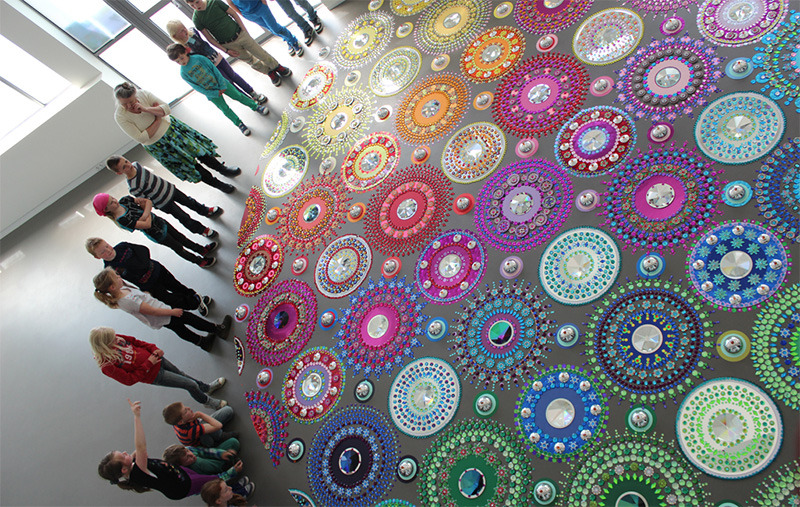 itscolossal:  Kaleidoscopic Floor Installations Made of Mirrors, Crystals and Glass