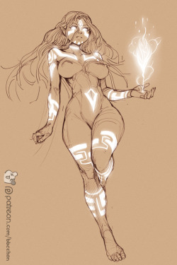 bbc-chan:  The Goddess Sketch of one of the girls I am drawing for Alyssa and their Freelustism project. For more artwork like this in hi-res, psd and alternate versions consider supporting me on Patreon. Become a PATRON 