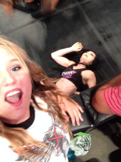 theclearlydope:  WWE Front Row Selfies: Beautiful. 