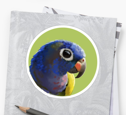 Hey! So I just opened a RedBubble store with these cute little parrot portrait stickers (and other s