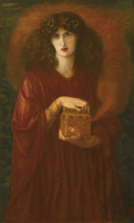 hildegardavon:Dante Gabriel Rossetti, 1828-1882 Pandora, ca.1871, oil on canvas, 131x79 cm  (Mo