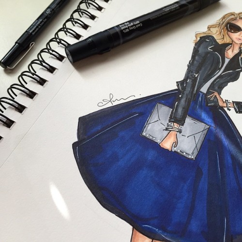 cobalt + leather moment.