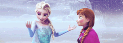 kristoffbjorgman:  Frozen gif meme | [1/10] Scenes = The Great Thaw  &ldquo;Elsa lifts her arms, and the ground shakes and cracks. The ice and snow breaks away and rises high into the air. Beneath their feet the bow of a ship thaws. The entire fjord