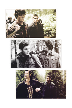 bitchjerked:  Sam and Dean in the woods (1.02