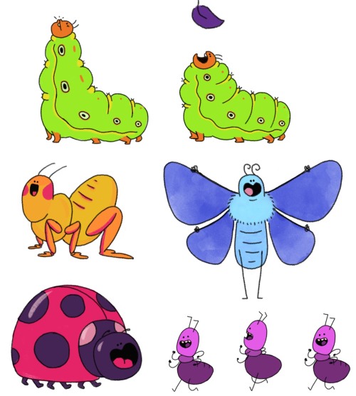 Here are some sweet little bug character designs for a project i’m on at the moment. I think my favo