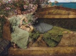 dekehlmark:  Lawrence Alma-Tadema (1836-1912), In a Rose Garden - 1889 