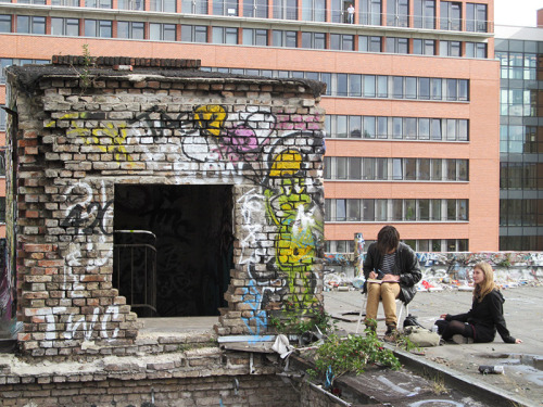 An abandoned ice-cream factory by Ostbahnhof. It was a nice place to have a beer with a view on the 