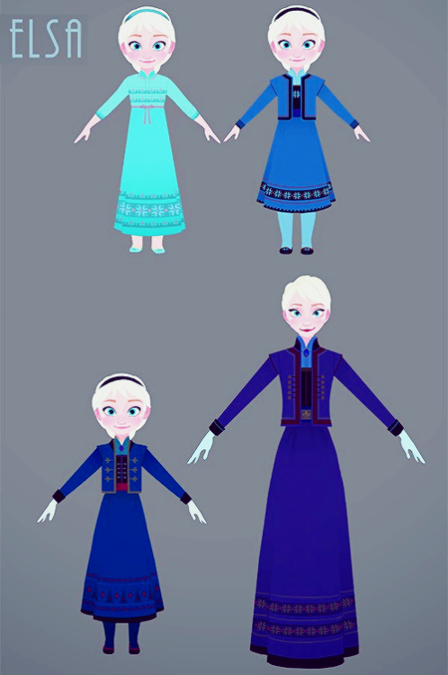 yamino:   Frozen - Costume Design (x)   “ The costumes in this film kind of have a life of their own. Whenever possible, they tell a visual story that supports the narrative. The cut, color and detail work on every piece of clothing is designed the