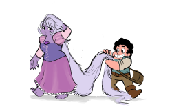 averydayart:  RAPUNZELTHYST AND STEVEGENE QUARTZHERBERTI bet she would cosplay anything with him.  &lt;3