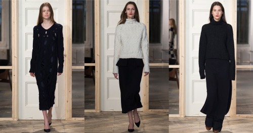 Emmy Rappe, Fia Ljungstom, and Mijo Mihaljcic walk Protagonist Fall 2015