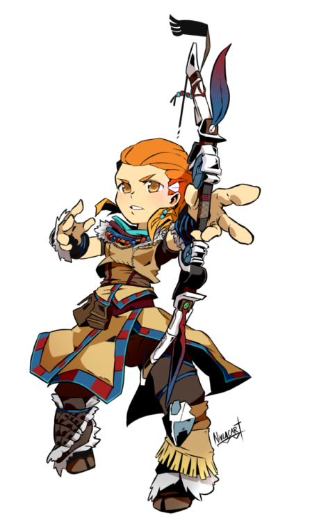 I bought the Etrian Odyssey artbook and I’ve been playing Horizon: Zero Dawn, so here’s 