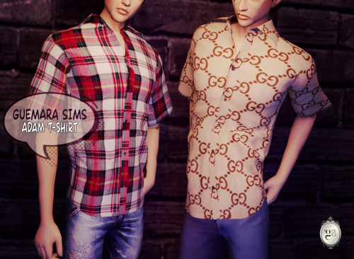 guemarasims:Sims 4 male t-shirt.New mesh, base game, 70 swatches (plain and pattern), enjoy!Download