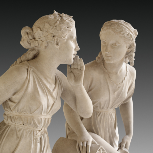 europeansculpture:Albert Wolff (1814 - 1892) - Peitho and Hebe at a fountain, 1899, after design of 