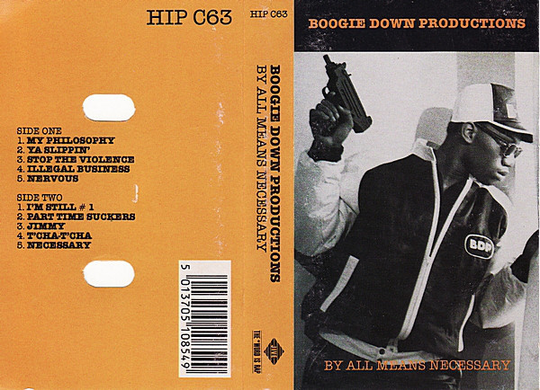 vomitpinata:BOOGIE DOWN PRODUCTIONS - By All Means Necessary (1988) cassette cover. 