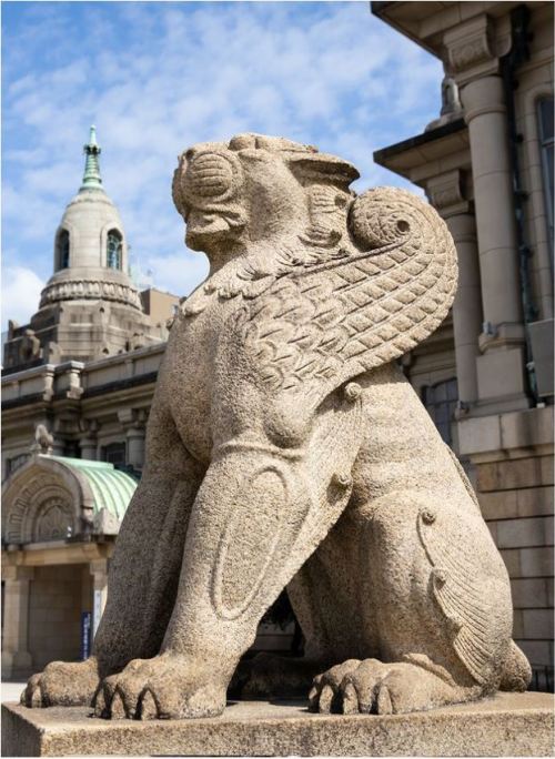 The confines of Tokyo’s Tsukiji Honganji are home to an array of creatures, fanciful and real, place