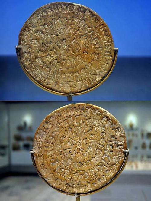 ancientorigins:Phaistos Disc, Iraklion Museum Crete. Never been deciphered!