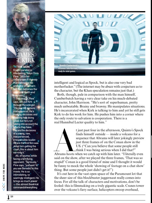 wannop-tietjens:  Star Trek Into Darkness feature from Empire Magazine (Feb 2013 iPad edition).  [I know you will buy the print copy because WHY WOULDN’T YOU but I figured people might want to see what awaits them.] 