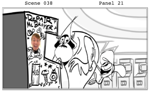ovarianeruption:  Eddie Trigueros shared the storyboards for The Fremergency Frontact and there happened to have been a few deleted scenes. I’ve got them described when you view the boards but you ought to see the full board he has on his blog. 