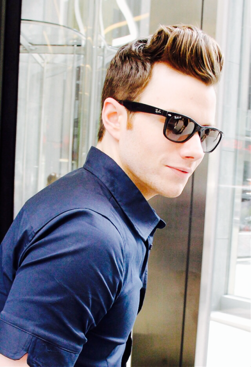rebecca-the-queen:Chris Colfer in New York City today July 7, 2015.