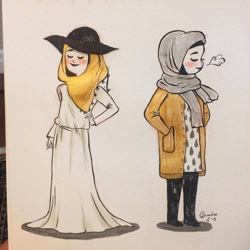 foxville:Some hijabi style for #inktober ✨