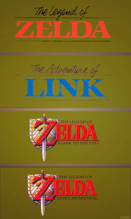 crazymamma:  khaliszt:  The Legend of Zelda logos (1986-2013)   Stoped playing at windwakers :(