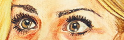 cleozora:  Billie Piper / Rose Tyler -  eyes in watercolour / pencil 