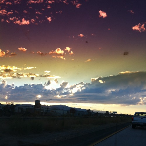 young-anarchist:  The drive home from the first day back to college was breathtaking. My window tint gives my camera a cool filter :)