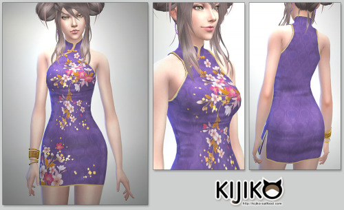 I made a Short Length Cheongsam Dress.This is the dress which is used for screenshots of Panda-Lan L