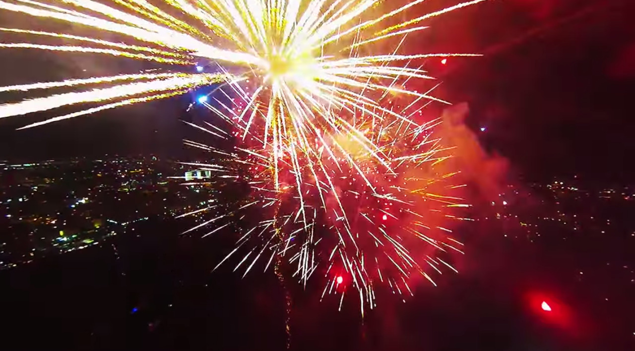 nationaljournal:  This video of a drone flying through fireworks was super gorgeous