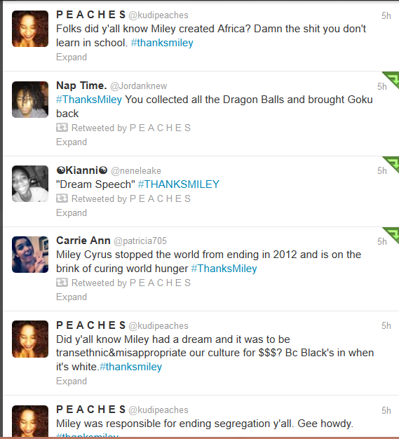 kudipeaches:  chocfroricana:  Some more gems from Black Twitter in response to Miley