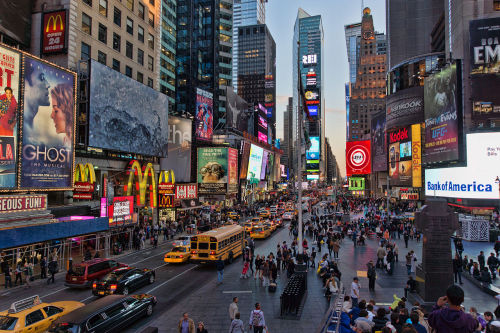 manhattan-madison-avenue: Times Square is a major commercial intersection and neighborhood in Midtow