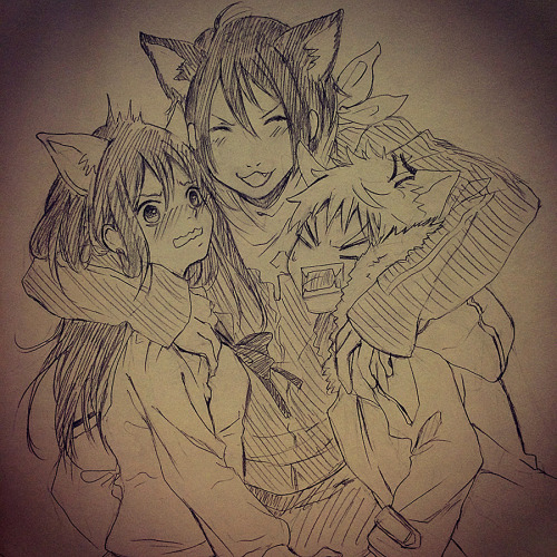my-cooma:  So I saw the Nekogami’s April Fool preview and I cant. Also I present you the fanservice of Bishamon and Kazuma being…just Kazuma. It’s also supposed to be in color but I got lazy OTL