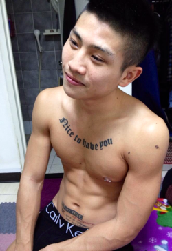 erectionary:  asianmusclefetish:  Original post: http://asianmusclefetish.tumblr.com  Cute guy with nipple ring. Kinky stories http://erectionary.blogspot.com Notti picshttp://erectionary.tumblr.com 