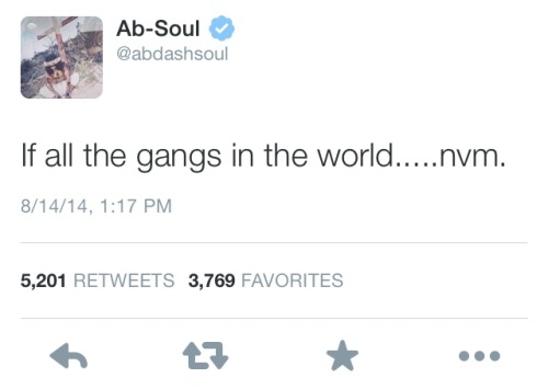versacefriedchicken:  If all the gangs in the world unified, we’d stand a chance against the military tonight… 