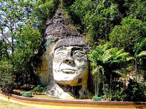 This sculpture is on the side of the highway near where my family is from in Puerto Rico, its crazy to see in person.