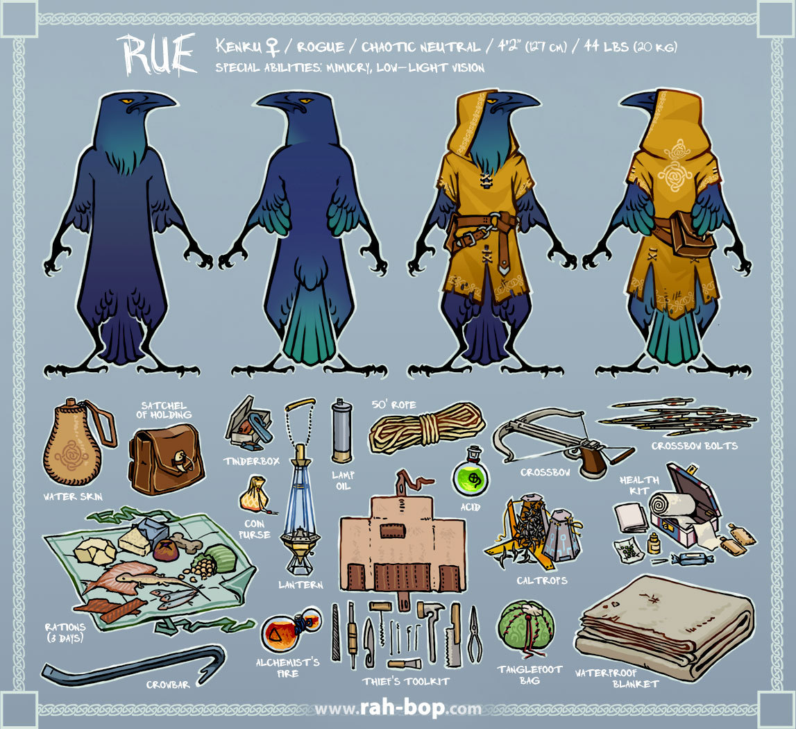 Reference sheet for my D&D character, Rue. Behind... - The Sky Calls to Us