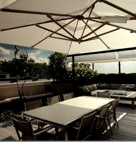 Contemporary Deck In ChicagoWater Fountain Deck - Mid-sized Contemporary Rooftop Water Fountain Deck