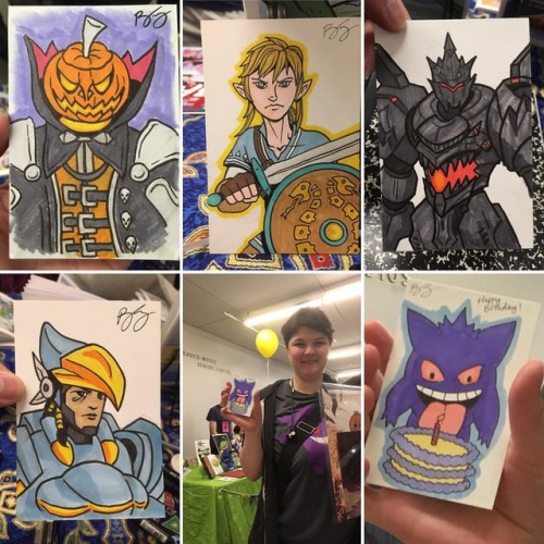 Did some fun sketchcard commissions at #micexpo2017! Last hour of a wonderful con :) #comics #art #i