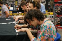slendergraspongrammar:  In which Matty looks like an actual little boy at the Auckland signing.