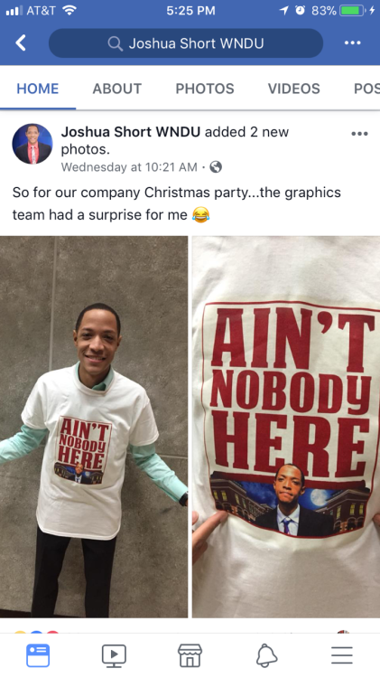 needtherapy:  slytherho:  onlyblackgirl:  Listen, Josh is fed the fuck up.  Local news does not give any fucks lmao   But wait! They got him a shirt!  