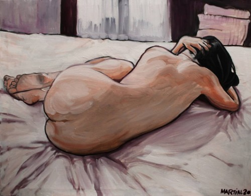 Hi guys tonight I finished painting &ldquo;lying nude in the bedroom&rdquo;, oil on canvas 92x73cm (