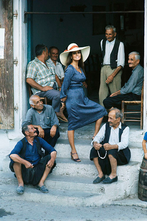 twixnmix:Raquel Welch on the set of the film “The Beloved” (aka Sin and Restless) in Cyp