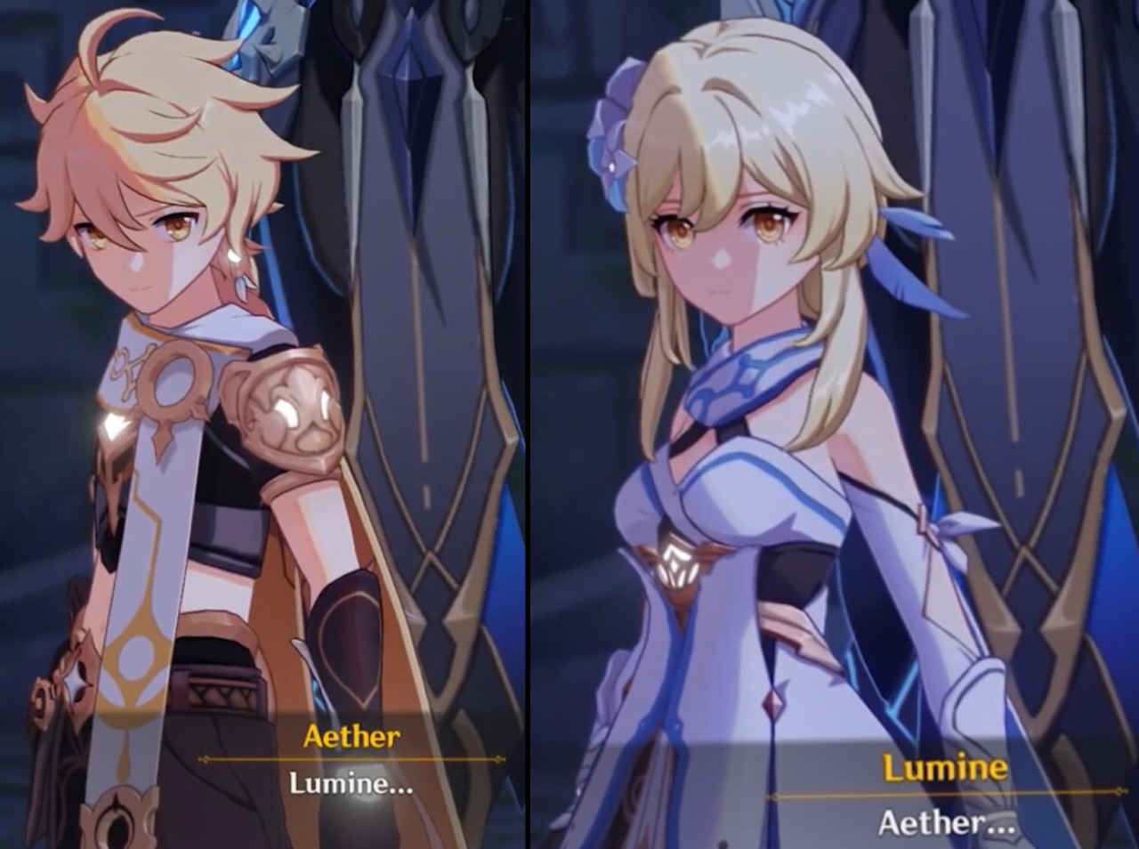 Aether & Lumine ‘s Expressions (1.4 act IV)