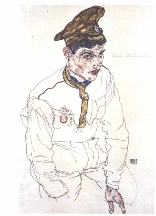 iffranco:Egon Schiele, Russian prisoner of war - Grigori Kladjischuili, 1916.I love how distinct and