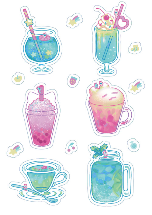 I made some clear glitter stickers! 