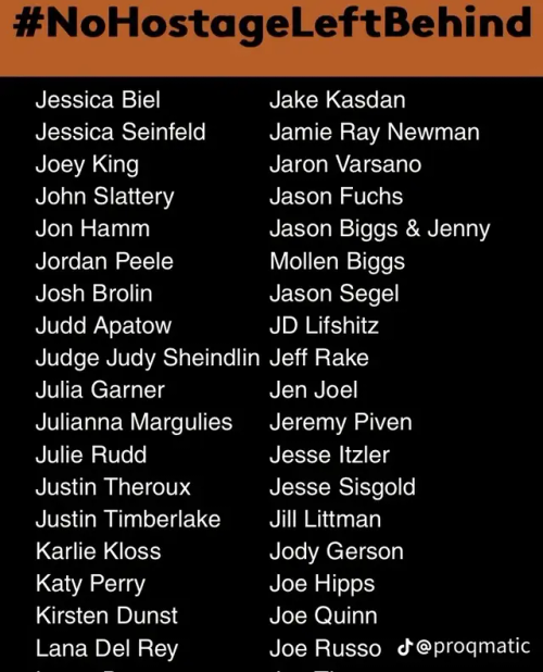 Sorry It's Out Of Order But Here's The List Of Celebrities Who Are Pro-genocide. There's One More Picture,