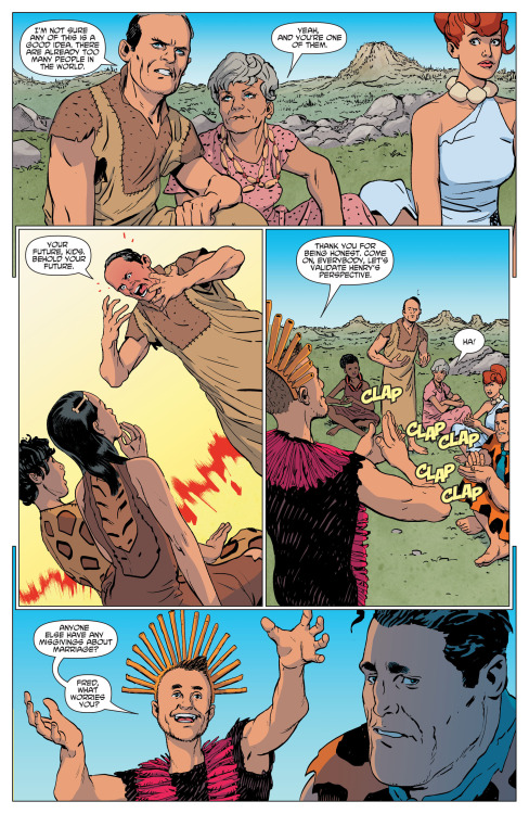 Fred Flintstone on the dangers of matrimonyYeah, I don’t think giving the anxious, depressed caveman access to rope is a good idea, marriage counselor guy.from The Flintstones #4